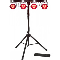 STAGEBAR-II Kit su Treppiede Par + Strobo con Pedaliera Wireless