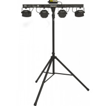 FLORIDABAR-II Kit su Treppiede Par + Derby + Strobo + Laser con Telecomando IR