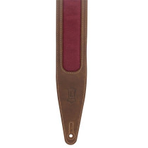 M317TRI-BRN-BRG Tracolla in pelle Crazy Horse Brown Burgundy 2 1/2"