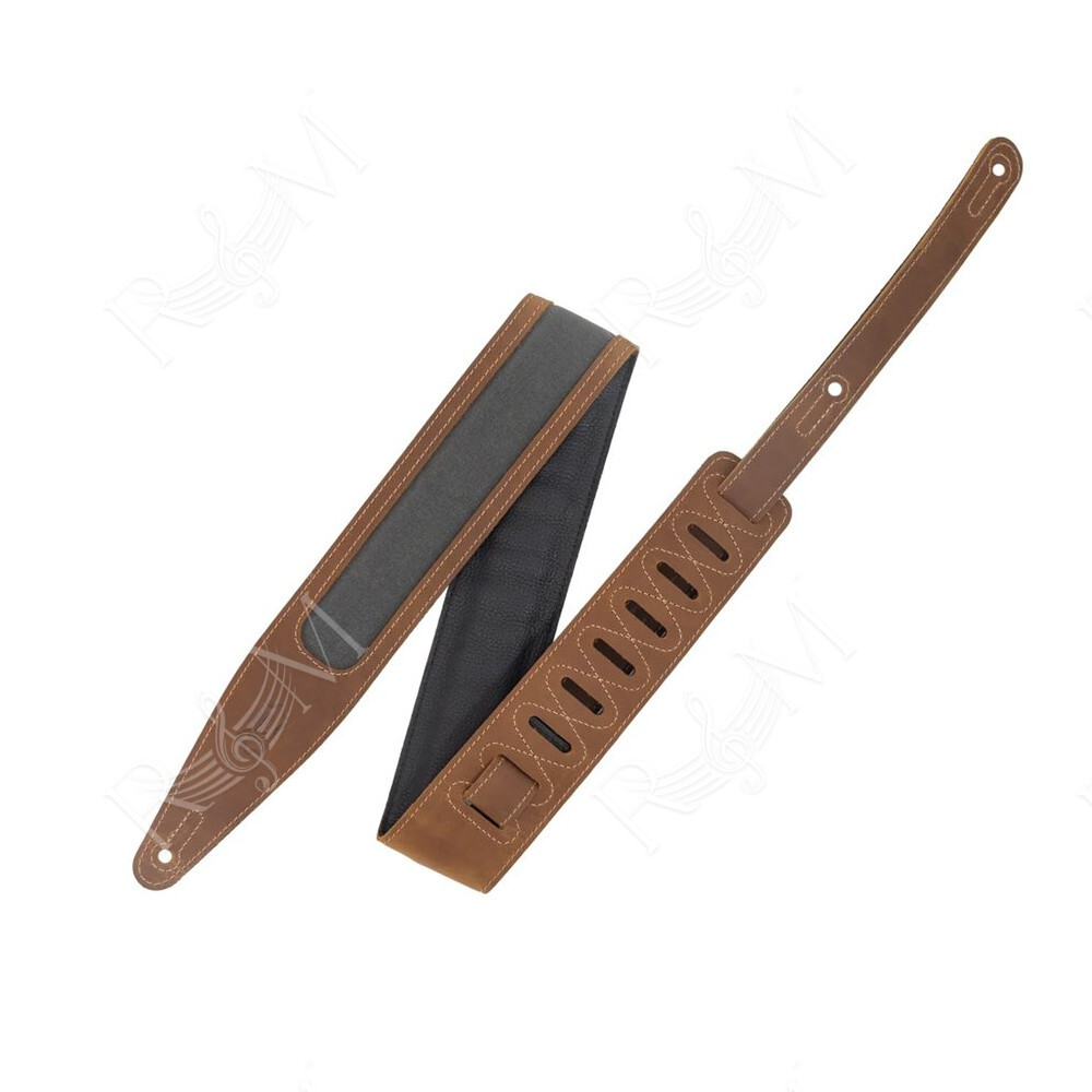 M317TRI-BRN-GRY Tracolla in pelle Crazy Horse Brown Grey 2 1/2"