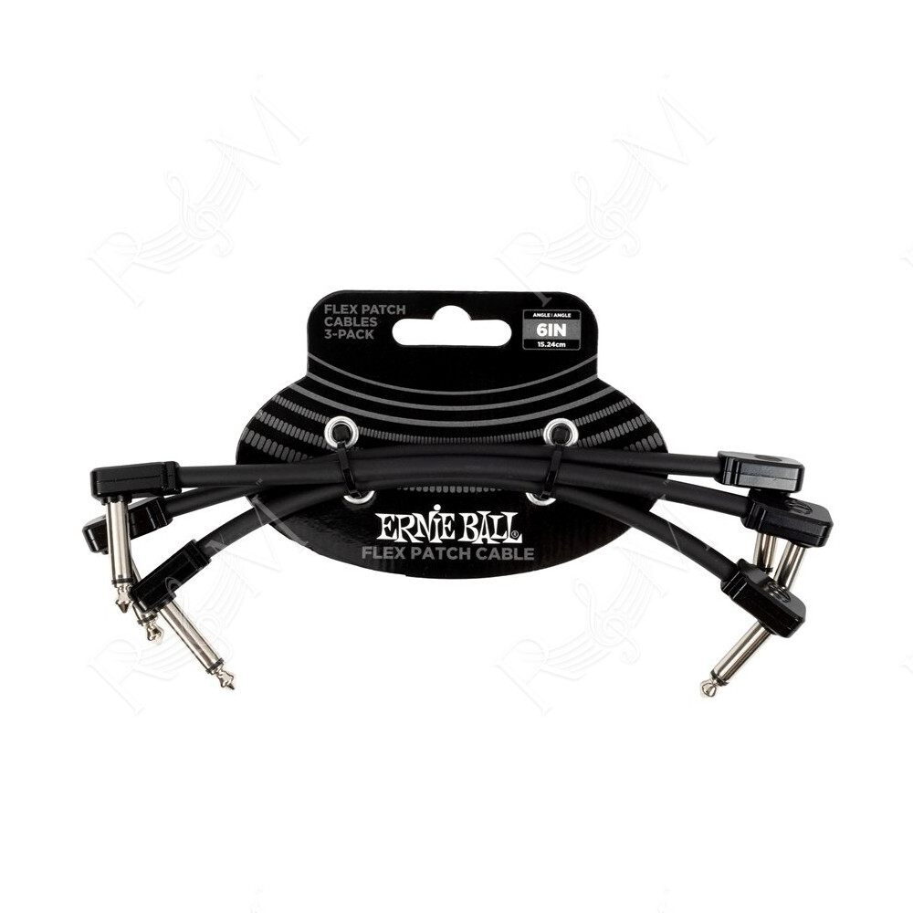 6444 Flex Patch Cable Black 15cm 3pk