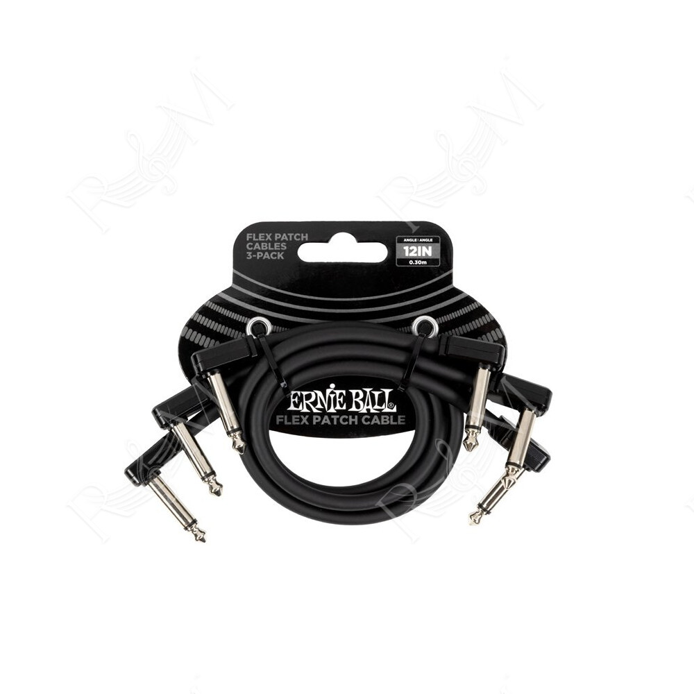 6445 Flex Patch Cable Black 30cm 3pk