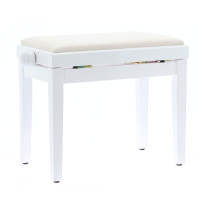 PB/010 WH S Panca in Legno Bianco Satinato per Pianoforte