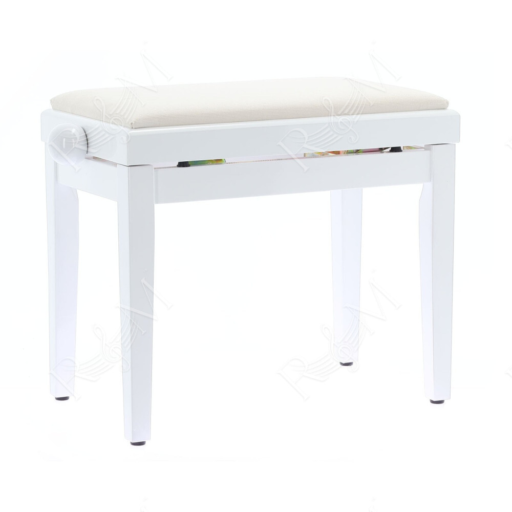 PB/010 WH S Panca in Legno Bianco Satinato per Pianoforte