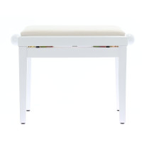 PB/010 WH L Panca in Legno Bianco Lucido per Pianoforte