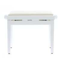 PB/010 WH L Panca in Legno Bianco Lucido per Pianoforte