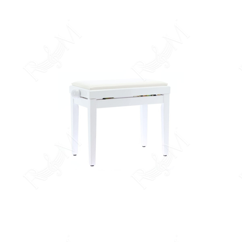 PB/100 WH L Panca in Legno Bianco Lucido per Pianoforte