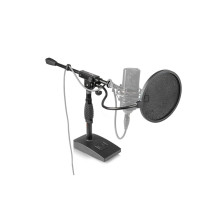 GFW-MIC-0821 Supporto microfonico per grancassa e amplificatore con braccio da 40,6 cm e base compatta