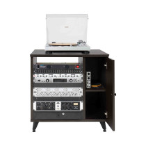 GFW-ELITESIDECAR-BRN Mobile rack sidecar cabinet in legno con finitura noce scuro