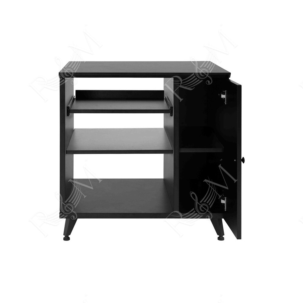 GFW-ELITESIDECAR-BLK Mobile rack sidecar cabinet in legno con finitura nera