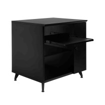 GFW-ELITESIDECAR-BLK Mobile rack sidecar cabinet in legno con finitura nera