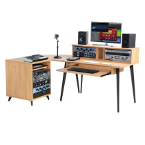 GFW-ELITEDESK-MPL Scrivania workstation Elite in acero naturale opaco per studi di registrazione e content creator