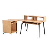 GFW-ELITEDESK-MPL Scrivania workstation Elite in acero naturale opaco per studi di registrazione e content creator