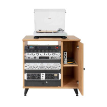 GFW-ELITESIDECAR-MPL Mobile rack sidecar cabinet in legno con finitura acero naturale opaca