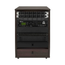 GFW-ELITESTUDIORK12-BRN Rack da studio inclinato 12 unità con finitura in noce scuro
