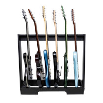 GFW-GTR-WD6RK-BLK Supporto in legno per 6 chitarre con finitura nera