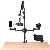 GFW-ID-CREATORTREE Supporto modulare per content creator con braccio microfonico, ring light e adattatori professionali