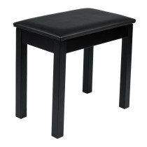 GFW-KEYBENCH-WDBKS Panchetta in legno nera con vano portaoggetti per tastiera o pianoforte