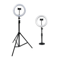 GFW-RINGLIGHTSET Set con due anelli LED e supporti per smartphone ideale per streaming, podcast e content creation