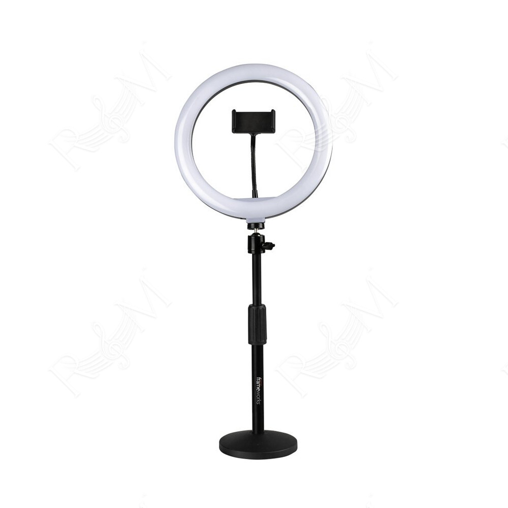 GFW-RINGLIGHTDSKTP Anello LED da tavolo con supporto smartphone per streaming, podcast e content creation