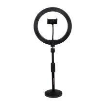 GFW-RINGLIGHTDSKTP Anello LED da tavolo con supporto smartphone per streaming, podcast e content creation