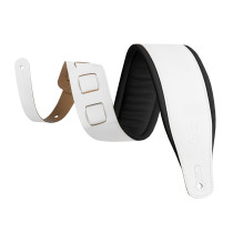M26PD-WHT_BLK Tracolla in pelle pieno fiore imbottita White e Black 3"