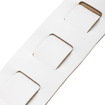 M26PD-WHT_WHT Tracolla in pelle pieno fiore imbottita White e White 3"