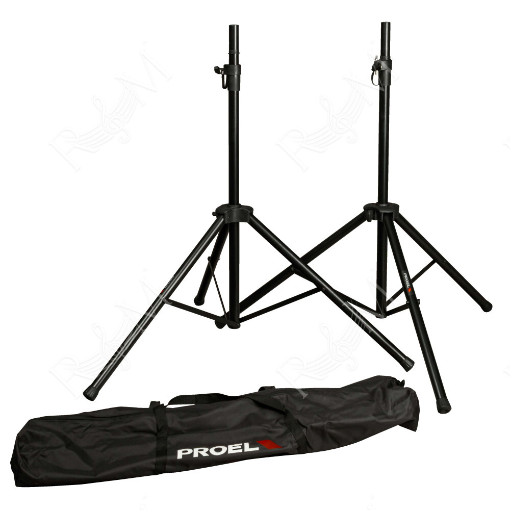 Coppia di supporti in alluminio per casse acustiche FRE300BK forniti in pratica borsa di trasporto in Nylon 210D.