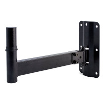 Robusto supporto in acciaio tubolare a parete per casse acustiche.