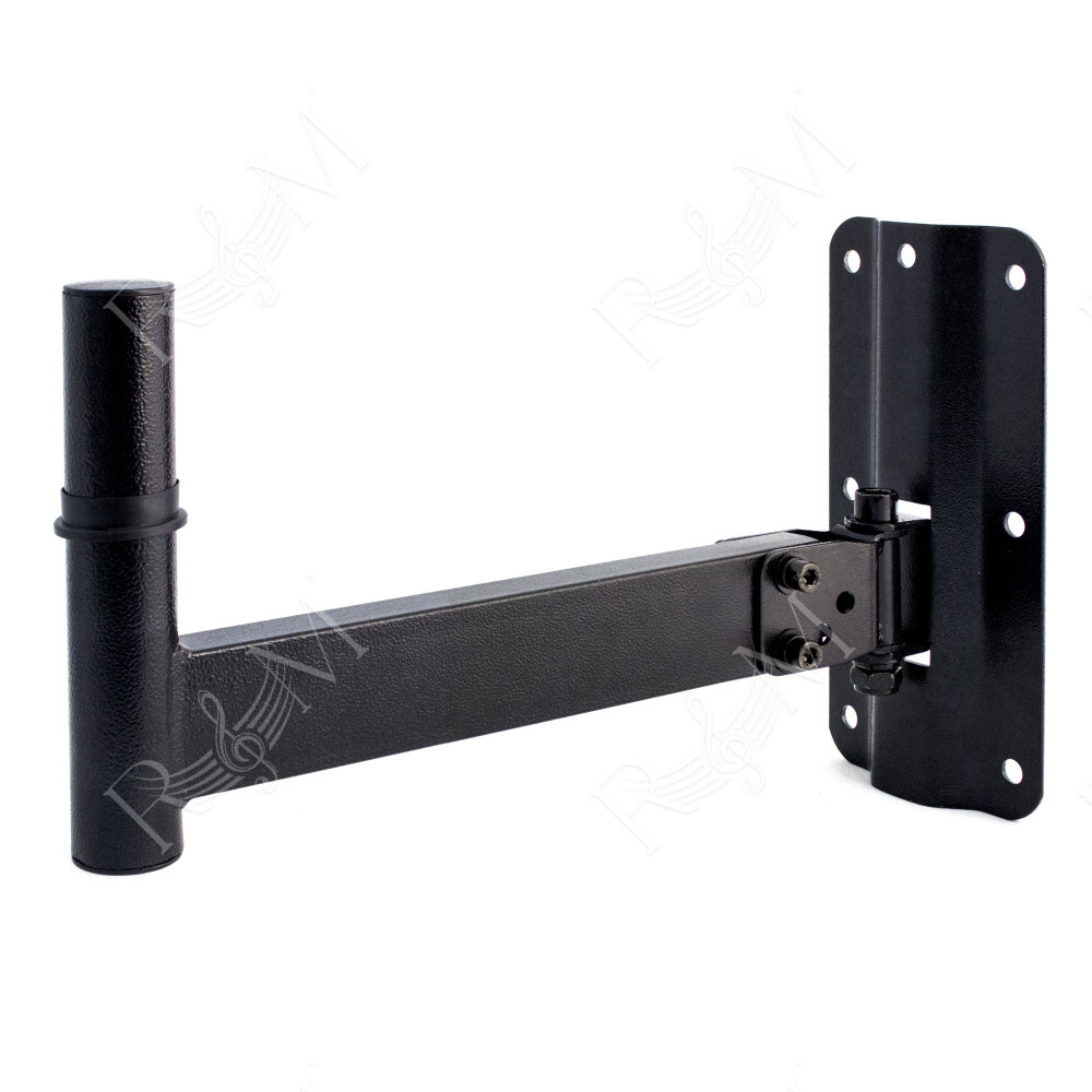 Robusto supporto in acciaio tubolare a parete per casse acustiche.