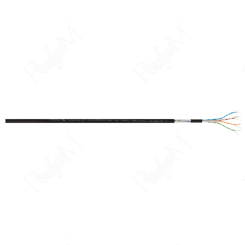 Cavo professionale per connessioni ethernet Cat6 UTP 4x2xAWG23/1. Guaina esterna in poliuretano.