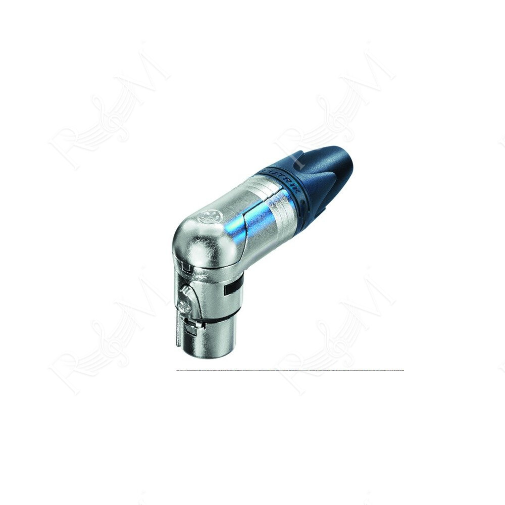 Presa volante NEUTRIK XLR, 3 poli ad angolo 90°.