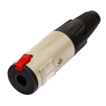 Presa volante jack stereo Ø 6.3 mm.-1/4', molla passacavo flessibile Ø 10 mm.