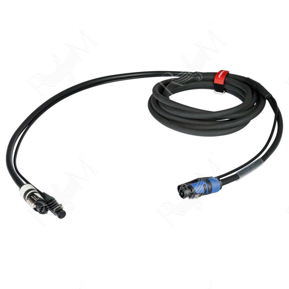 Nuovo cavo professionale Phono-Rete per il collegamento di diffusori acustici attivi. Cavo 3 x 2,5 + 2x0,35 - con connessioni pr