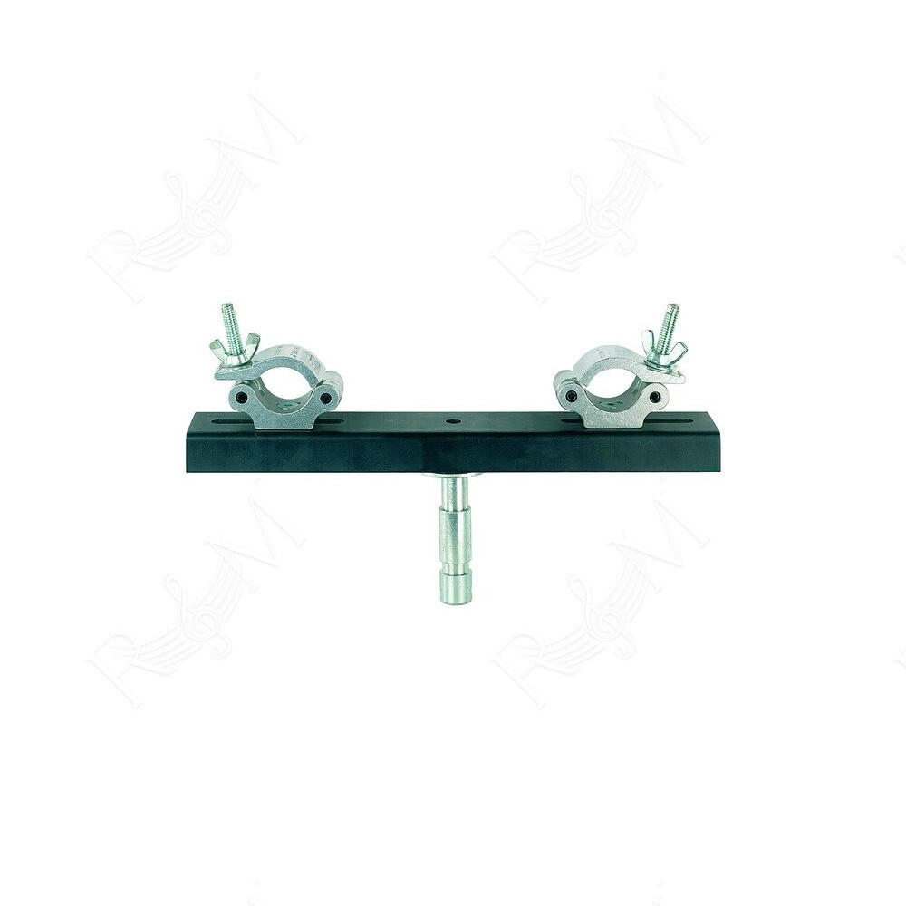 Staffa zincata regolabile per truss con doppio accoppiatore singolo.