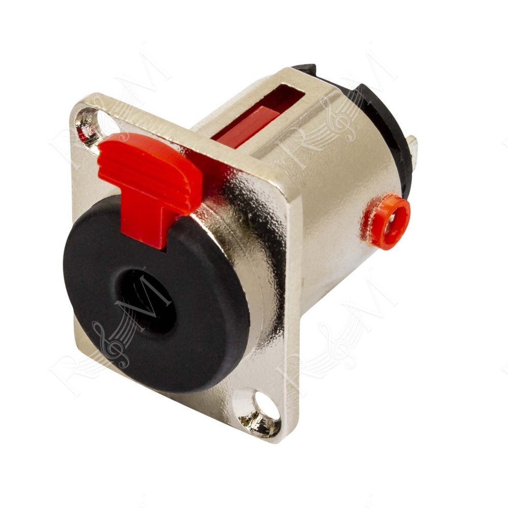 Presa da pannello jack stereo Ø 6.3 mm.-1/4' in alluminio anodizzato con tasto di push .