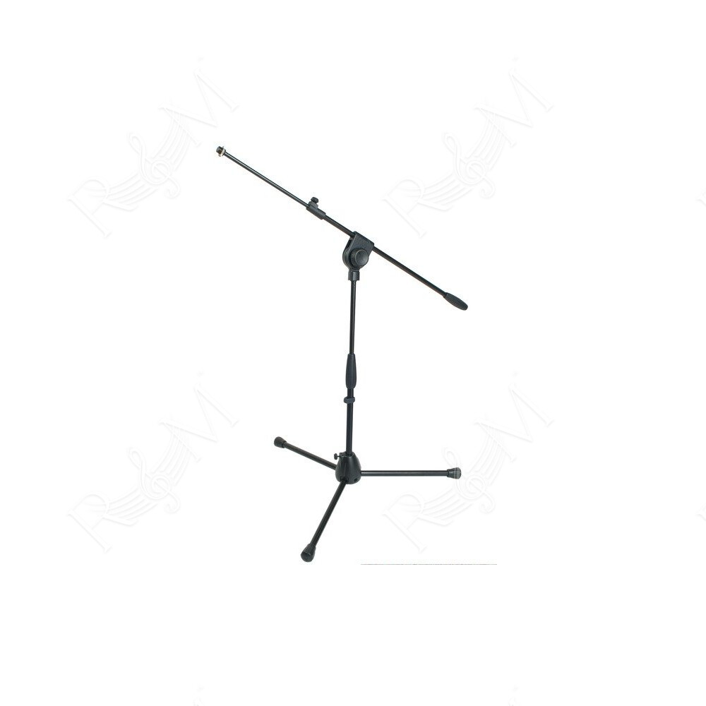 Asta professionale 'nana' a giraffa telescopica per microfono, con base tripoide in alluminio e manicotto di regolazione in nylo