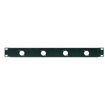 Pannello preforato 1 unità rack 19' con N. 4 fori per connettori da pannello XLR/SPEAKON (ø 24 mm.).
