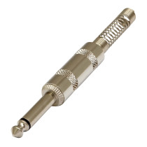 Connettore professionale jack mono 6,3 mm - 1/4“. Colore: Argento.