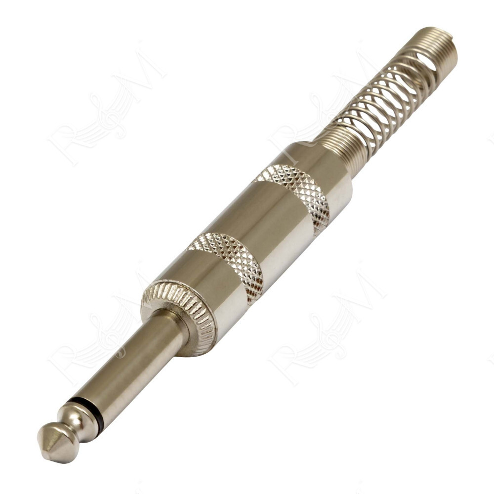Connettore professionale jack mono 6,3 mm - 1/4“. Colore: Argento.