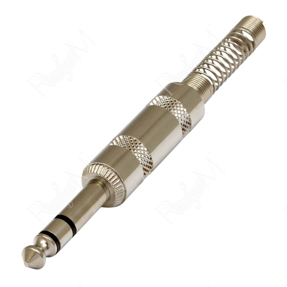 Connettore professionale jack stereo 6,3 mm – 1/4”. Colore: Argento.