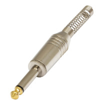 Connettore professionale jack mono 6,3 mm - 1/4“. Colore: Argento.