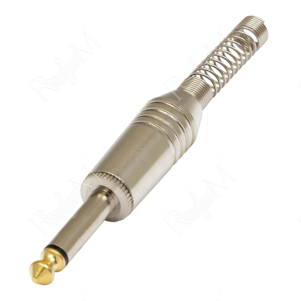 Connettore professionale jack mono 6,3 mm - 1/4“. Colore: Argento.
