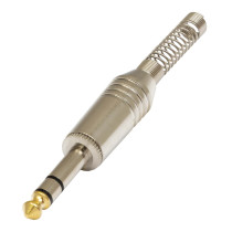 Connettore professionale jack stereo 6,3 mm – 1/4”. Colore: Argento.