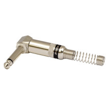 Jack mono professionale Ø 6.3 mm. - 1/4' ad angolo 90°.