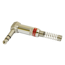 Jack stereo professionale Ø 6.3 mm. - 1/4' ad angolo 90°.