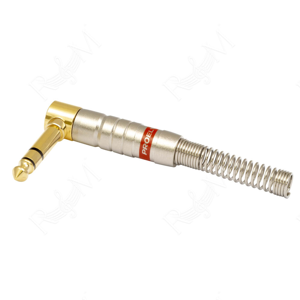 Jack stereo professionale Ø 6.3 mm-1/4' professionale, angolare a 90°.