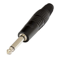 Connettore professionale jack mono 6,3 mm - 1/4“. Colore: Nero.