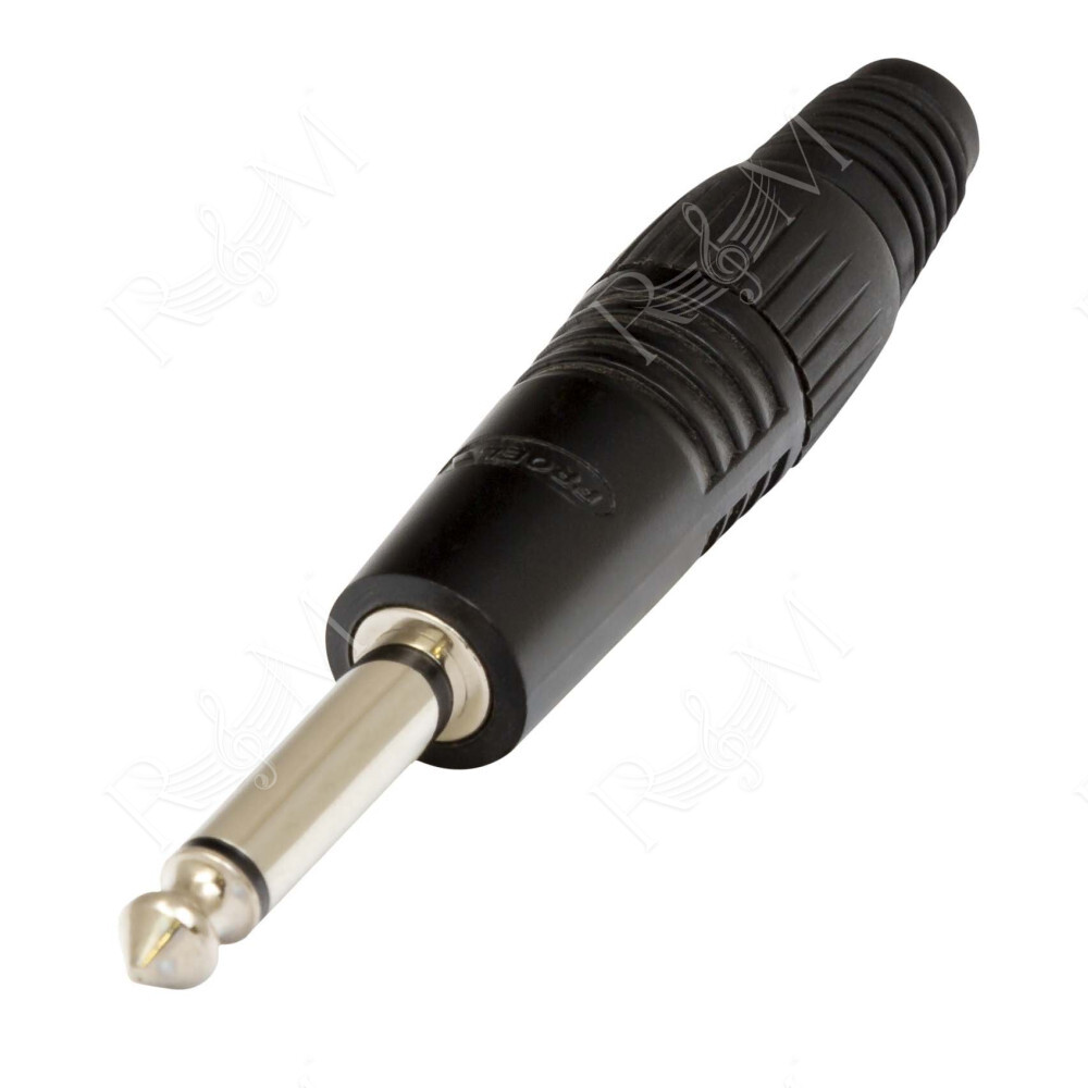 Connettore professionale jack mono 6,3 mm - 1/4“. Colore: Nero.