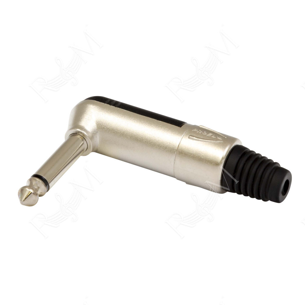 Jack mono professionale Ø 6,3mm.-1/4' ad angolo 90°.